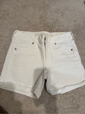 American Eagle Outfitters Cream White Denim Cutoff Shorts